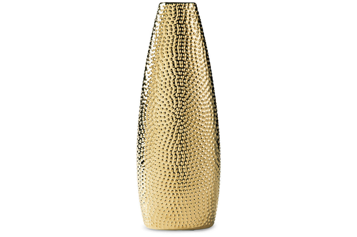 Efim Gold Finish Vase by ASHLEY FURNITURE at Eve Furniture