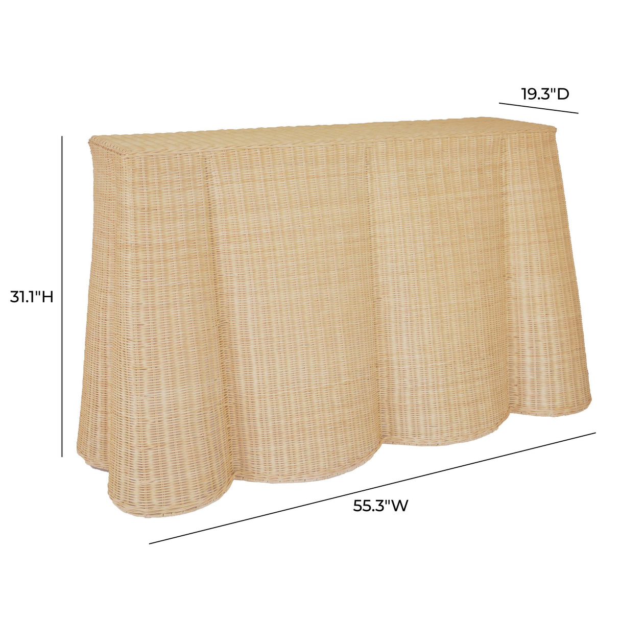 Egan Natural Rattan Console Table by TOV Furniture at Eve Furniture