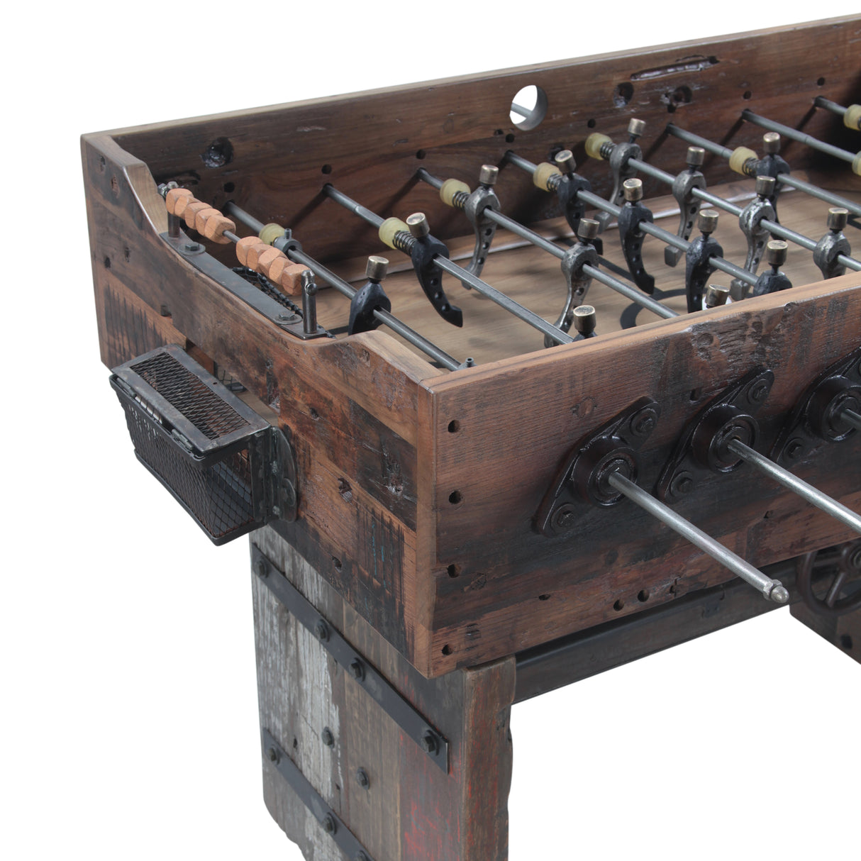 Eiffel 47" Reclaimed Burnt Brown Foosball Board Table with Player Set by Home Trends & Design at Eve Furniture