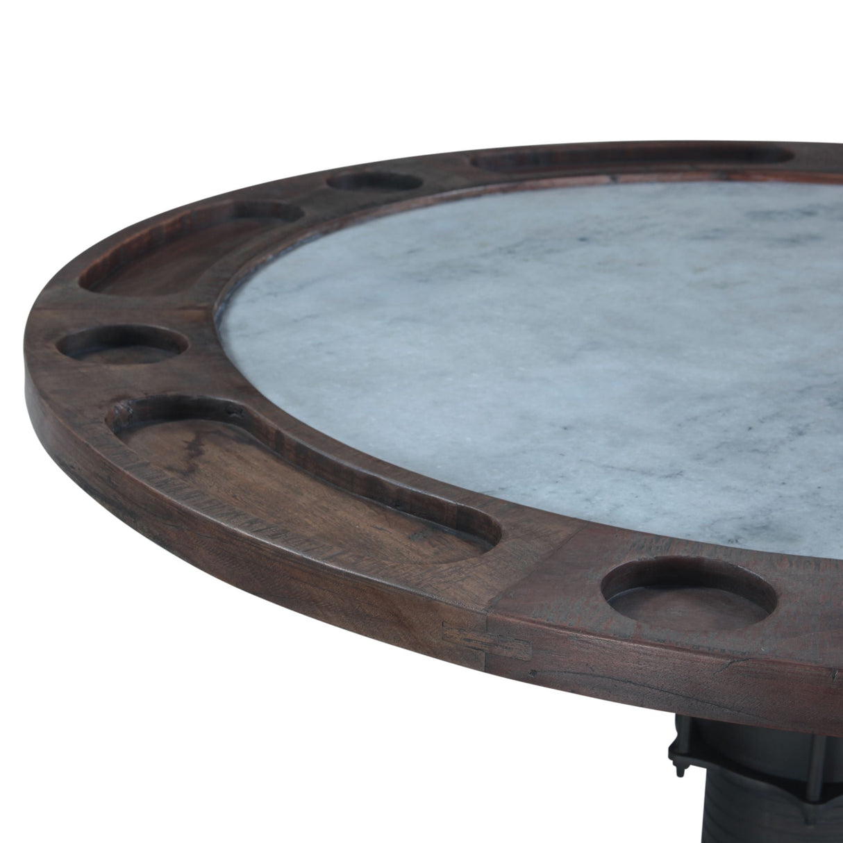 Eiffel 52" Gathering Poker Game Table with White Marble Top by Home Trends & Design at Eve Furniture