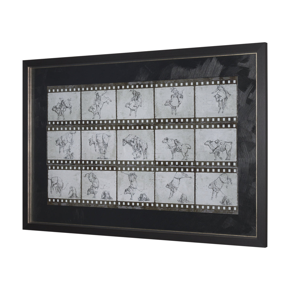 Eight Seconds by Mercana Studio a Hand Embellished Framed Art Print Matted under Glass by Mercana at Eve Furniture