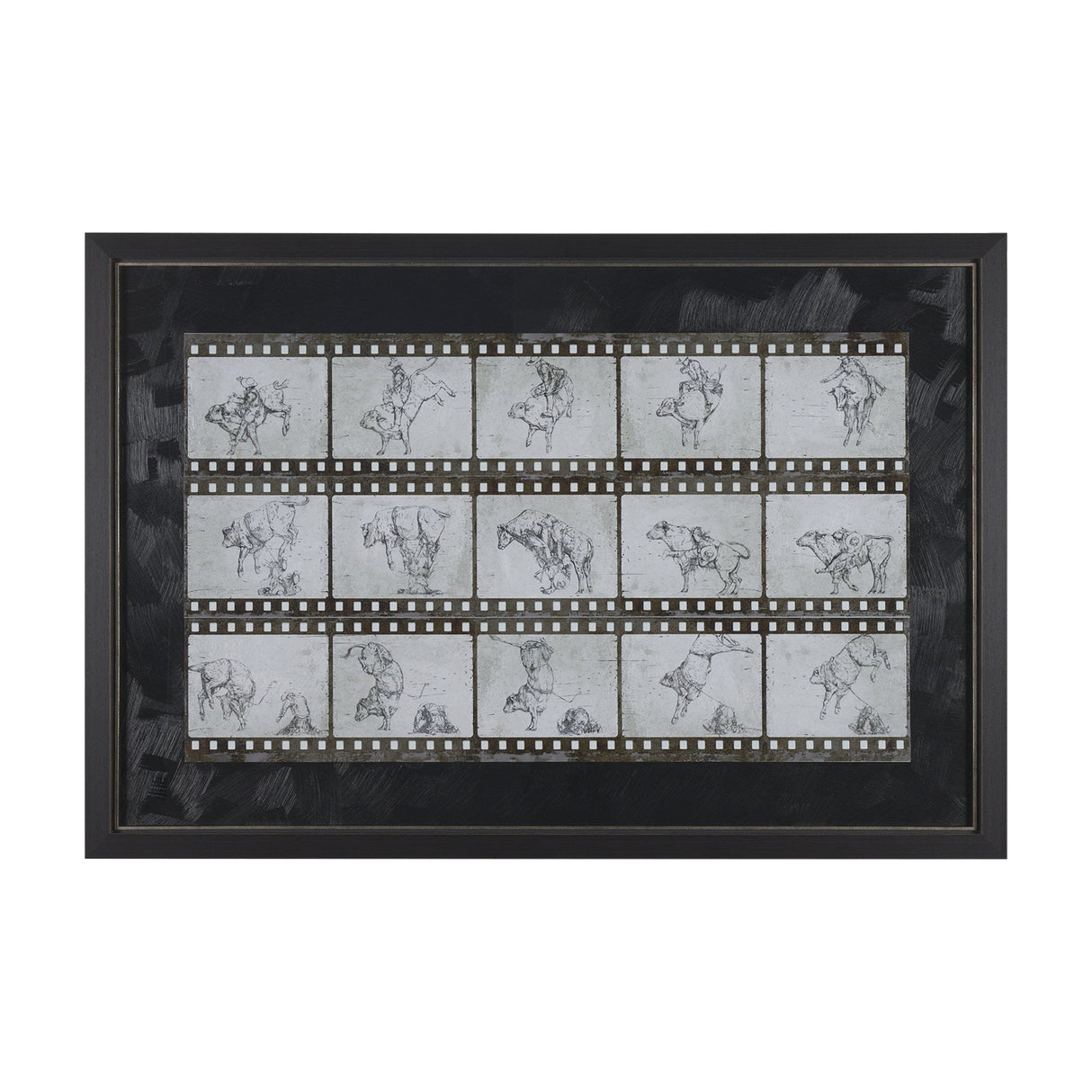 Eight Seconds by Mercana Studio a Hand Embellished Framed Art Print Matted under Glass by Mercana at Eve Furniture