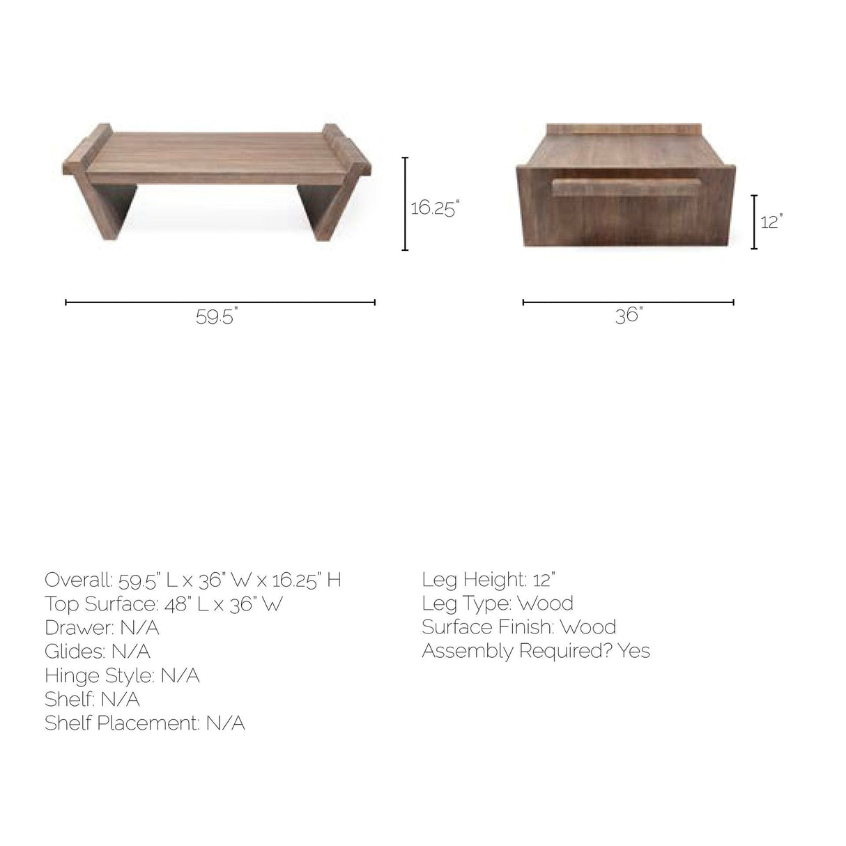 Elaine Brown Solid Wood Top & Base Coffee Table by Mercana at Eve Furniture