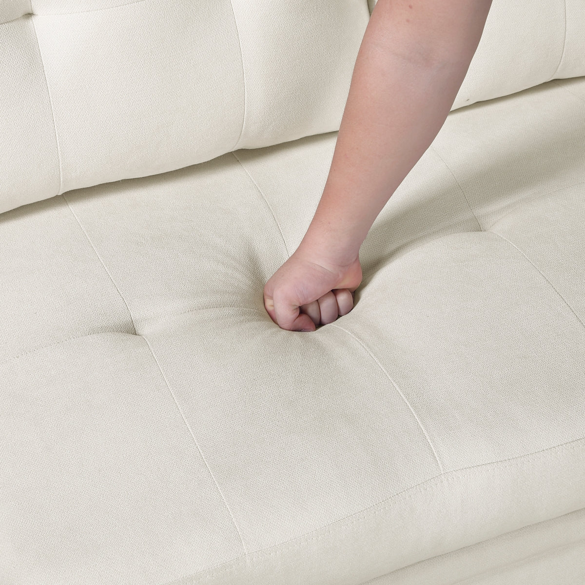 Elara Beige 2-Piece Reversible Sectional with Hidden Storage and Pull-out Bed by Homelegance at Eve Furniture