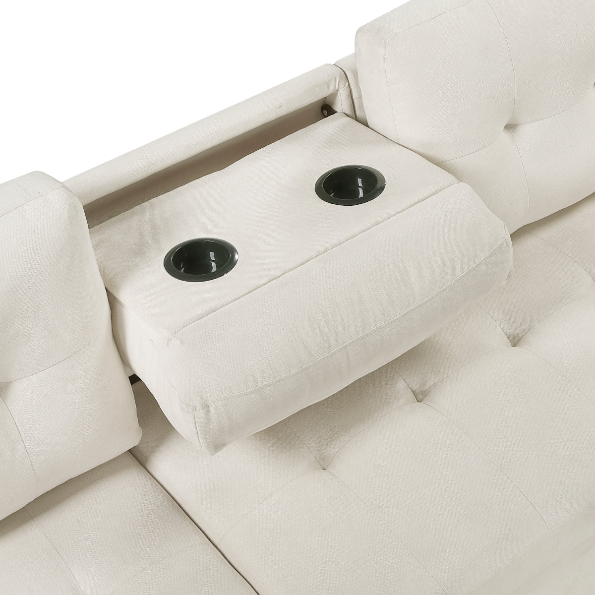 Elara Beige 2-Piece Reversible Sectional with Hidden Storage and Pull-out Bed by Homelegance at Eve Furniture