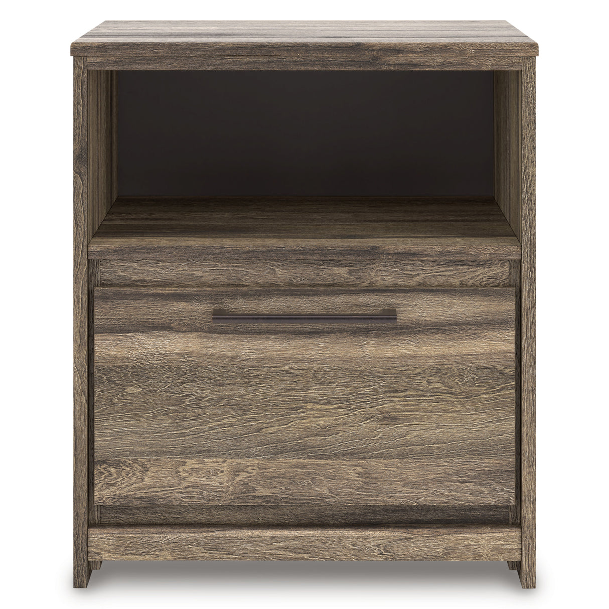 Elbrim Brown LED Storage Panel Bedroom Set with 2 Footboard Drawers by Ashley at Eve Furniture