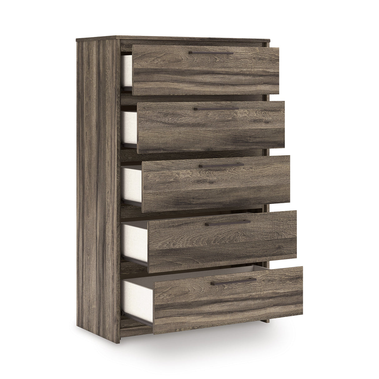 Elbrim Brown LED Storage Panel Bedroom Set with 2 Footboard Drawers by Ashley at Eve Furniture