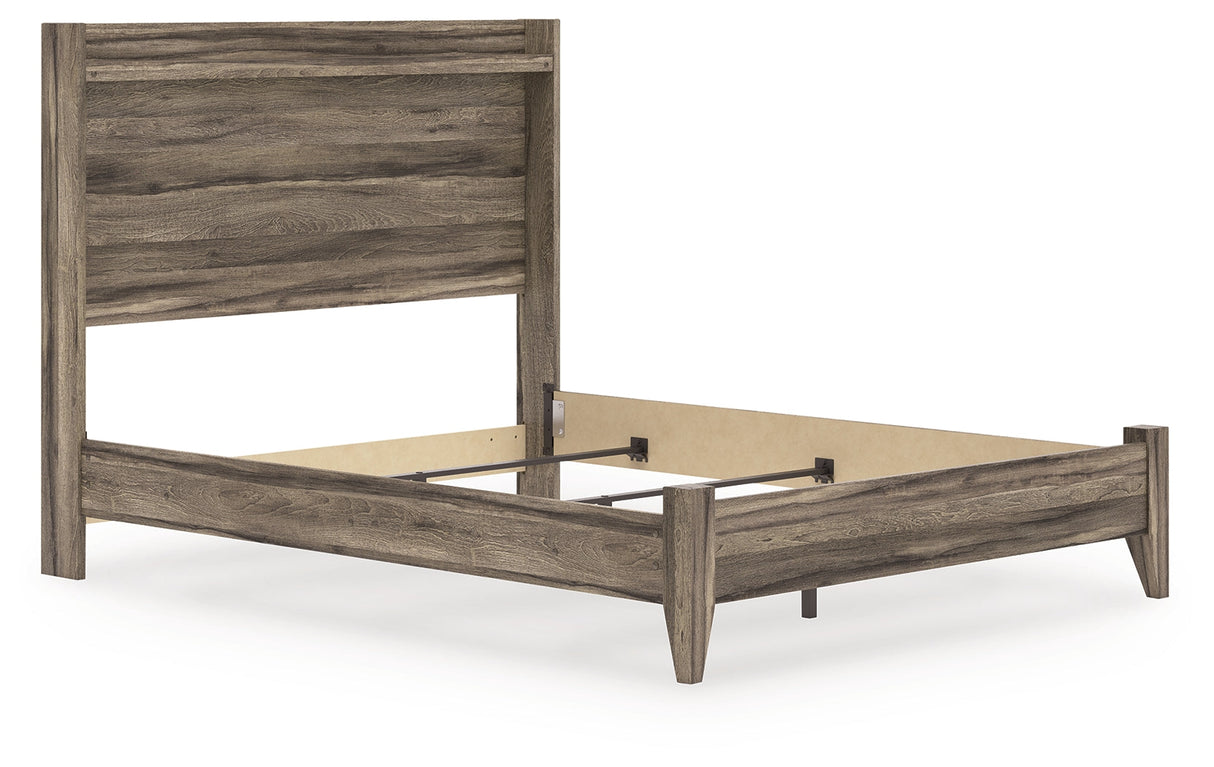 Elbrim Brown Queen Panel Bedroom Set with Dresser, Mirror and Nightstand