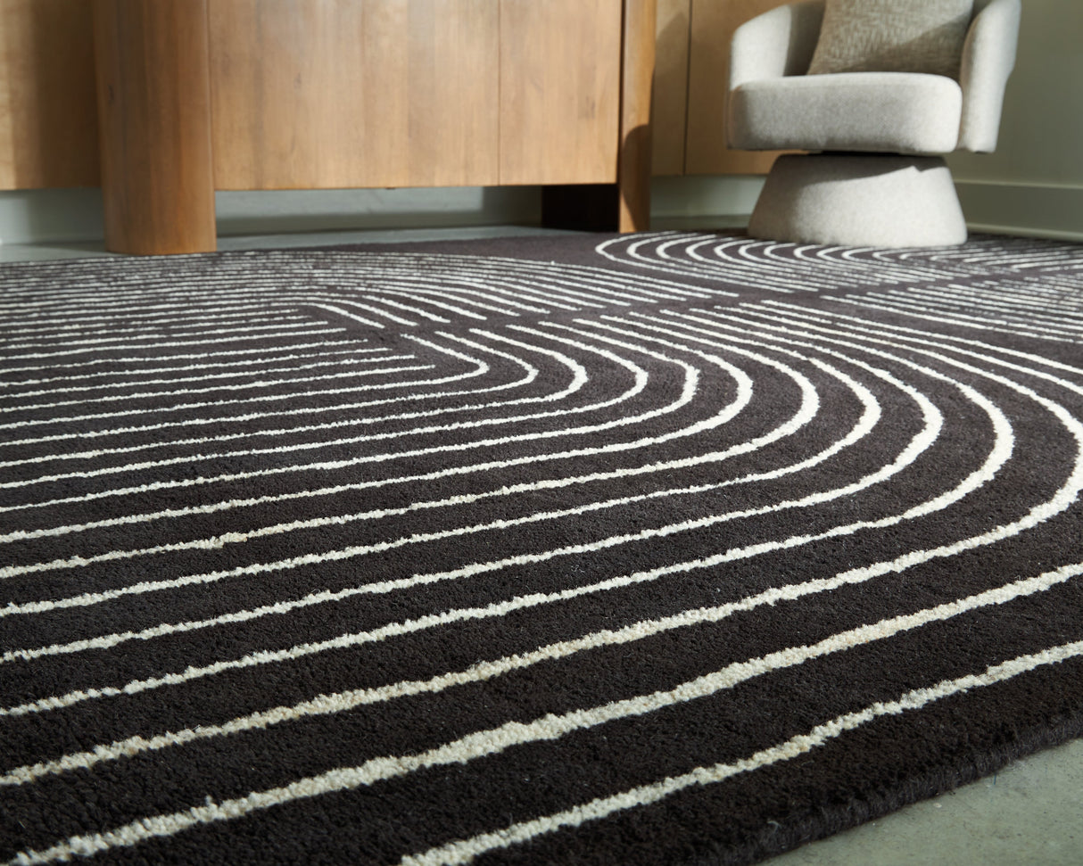 Eldonmore Black/Ivory Large Rug by Ashley at Eve Furniture