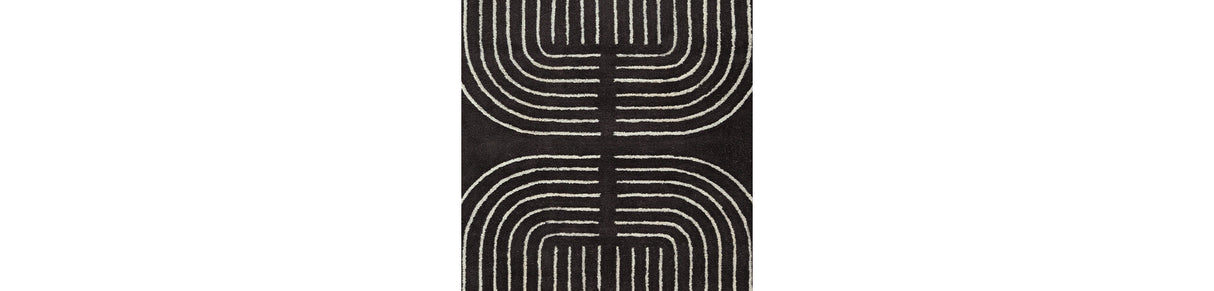 Eldonmore Black/Ivory Medium Rug by Ashley at Eve Furniture