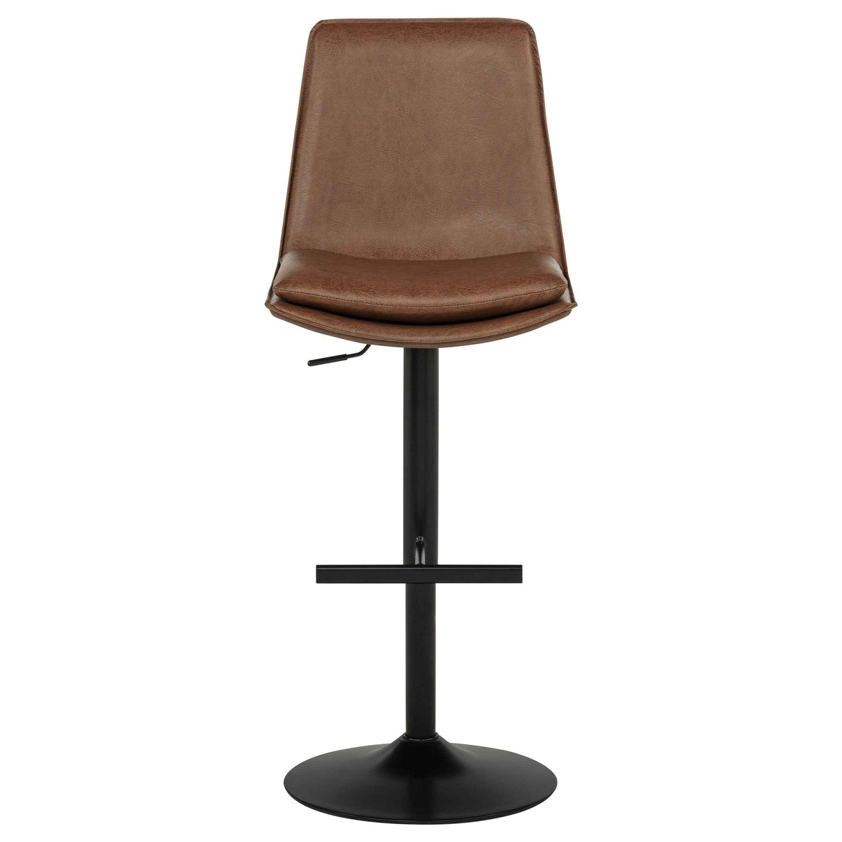 Eldridge Coffee Black Faux Leather Upholstered Adjustable Bar Stool by Coaster at Eve Furniture