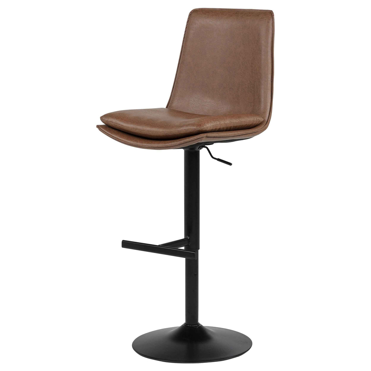 Eldridge Coffee Black Faux Leather Upholstered Adjustable Bar Stool by Coaster at Eve Furniture