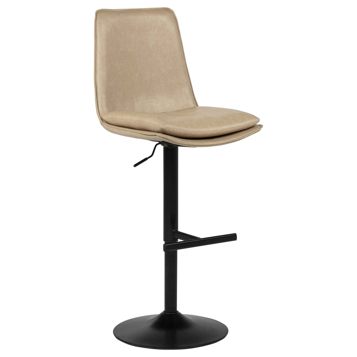 Eldridge Tan/Black Faux Leather Upholstered Adjustable Bar Stool by Coaster at Eve Furniture