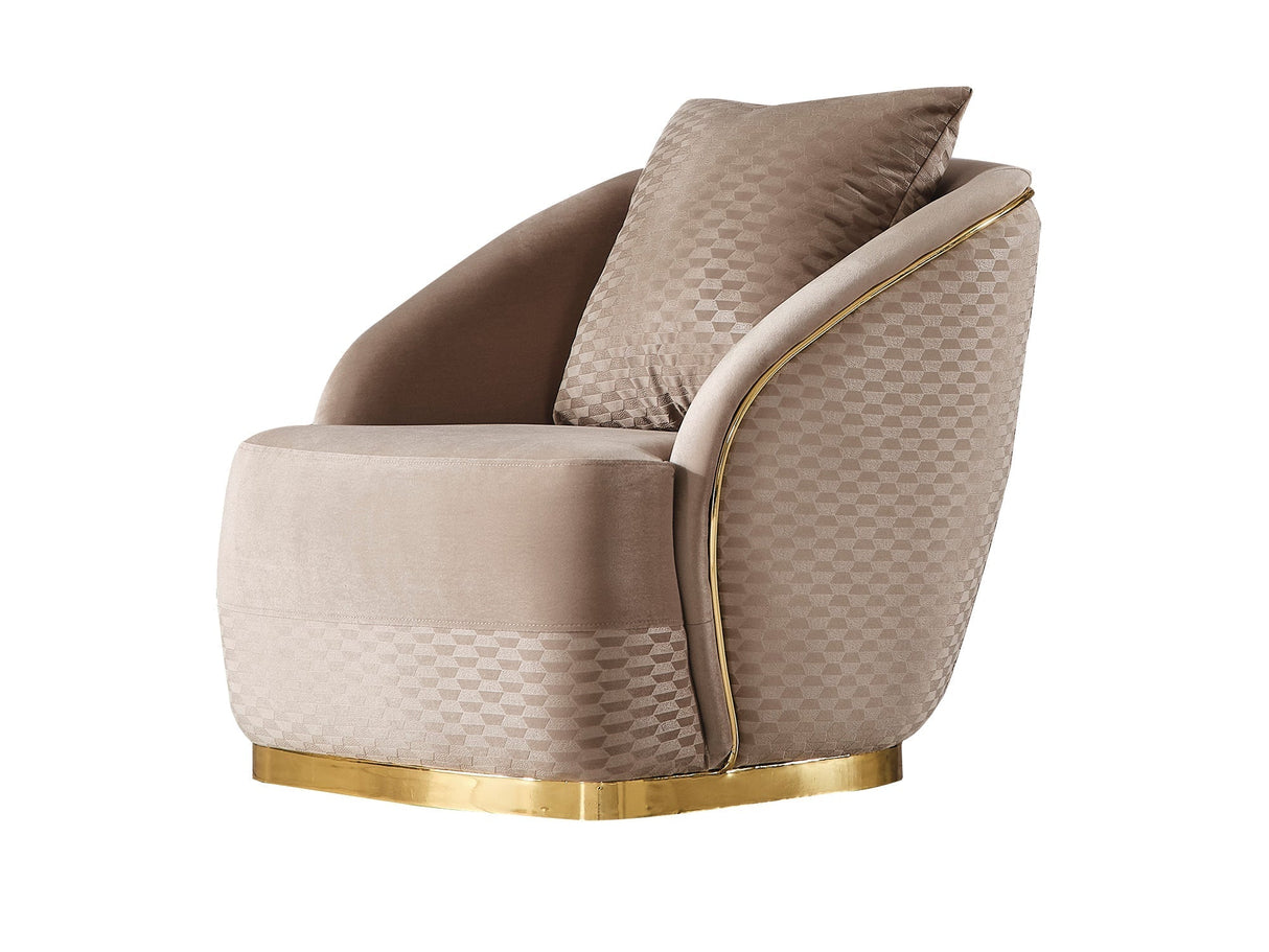Elegance 3-pieces (Sofa & Loveseat & Chair) Livingroom Set in Beige by Furnia at Eve Furniture