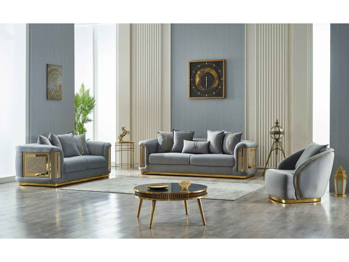 Elegance Stationary Loveseat Light Grey by Furnia at Eve Furniture