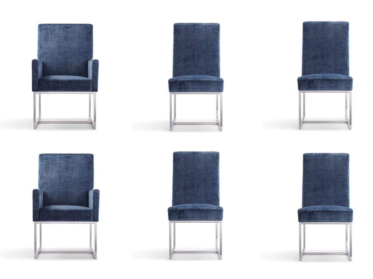 Element 6-Piece Dining Chairs in Blue by Manhattan Comfort at Eve Furniture