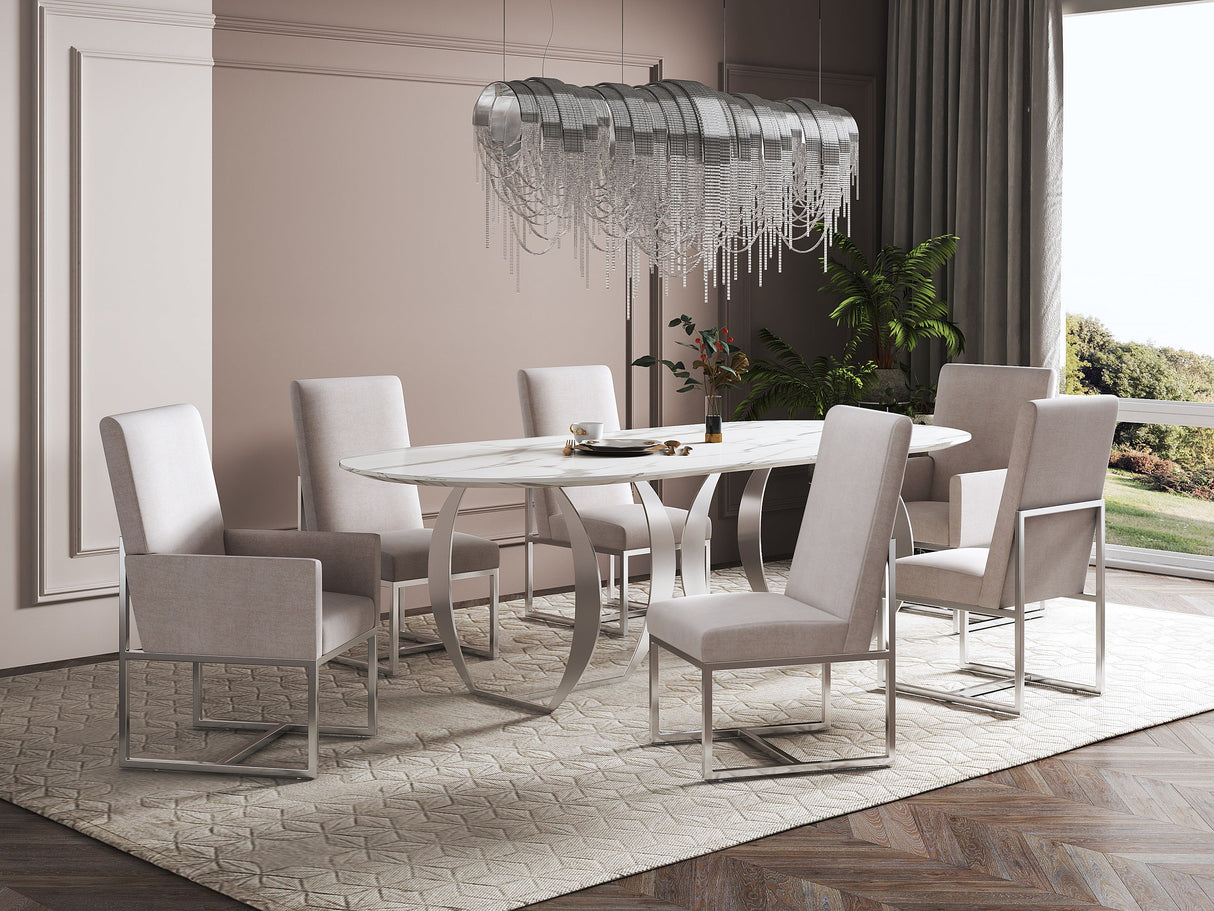 Element 6-Piece Dining Chairs in Champagne by Manhattan Comfort at Eve Furniture