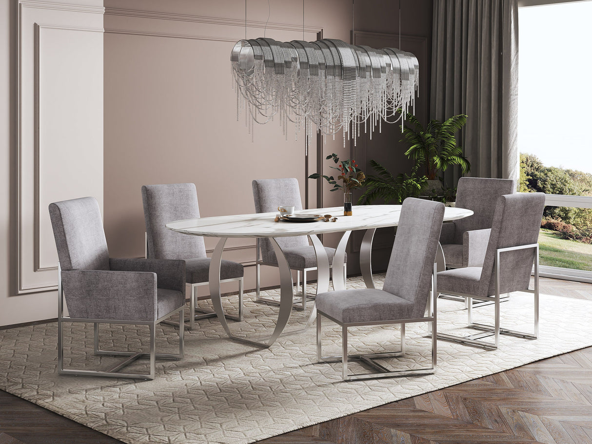 Element 6-Piece Dining Chairs in Steel by Manhattan Comfort at Eve Furniture