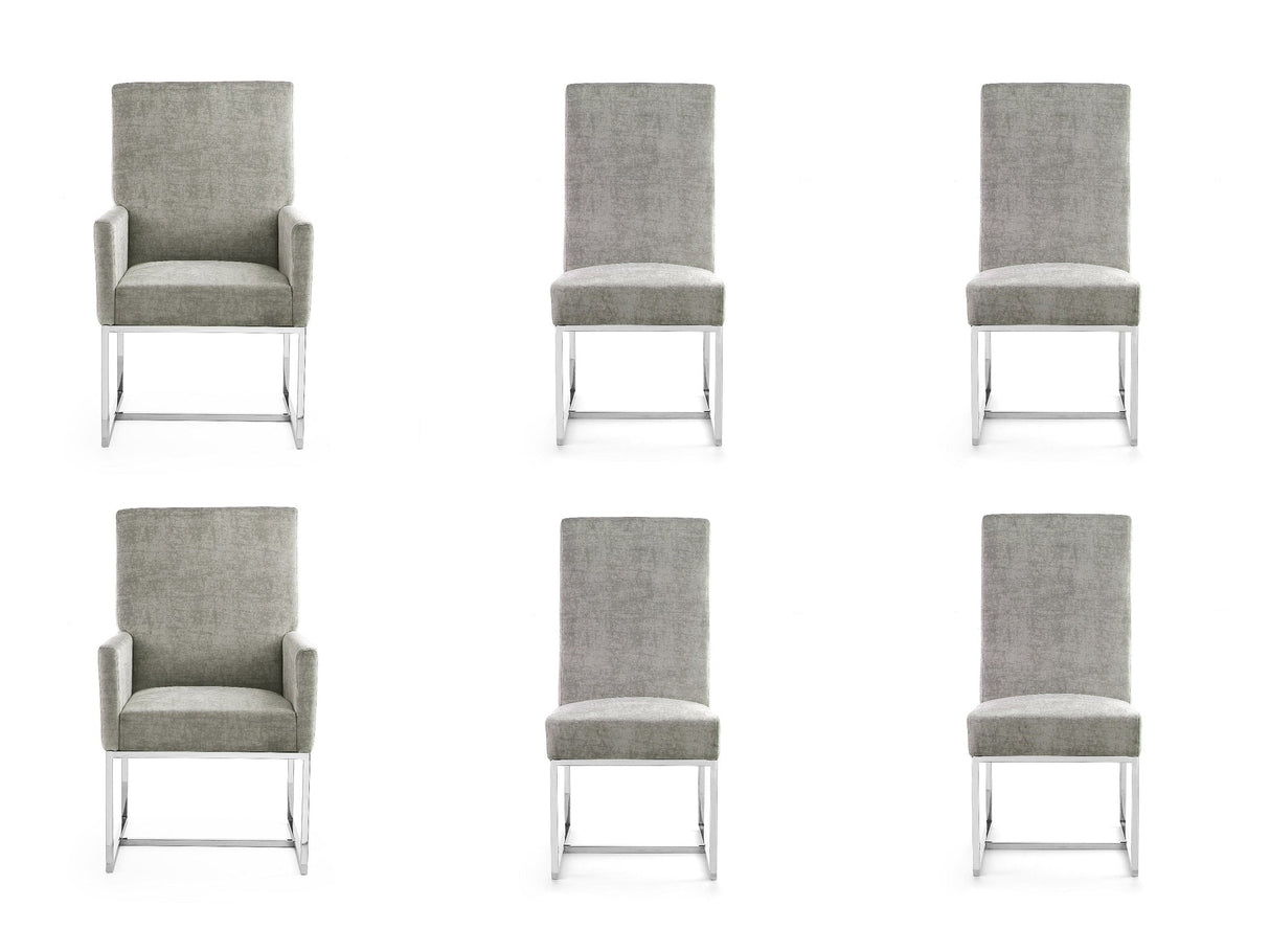 Element 6-Piece Dining Chairs in Steel by Manhattan Comfort at Eve Furniture