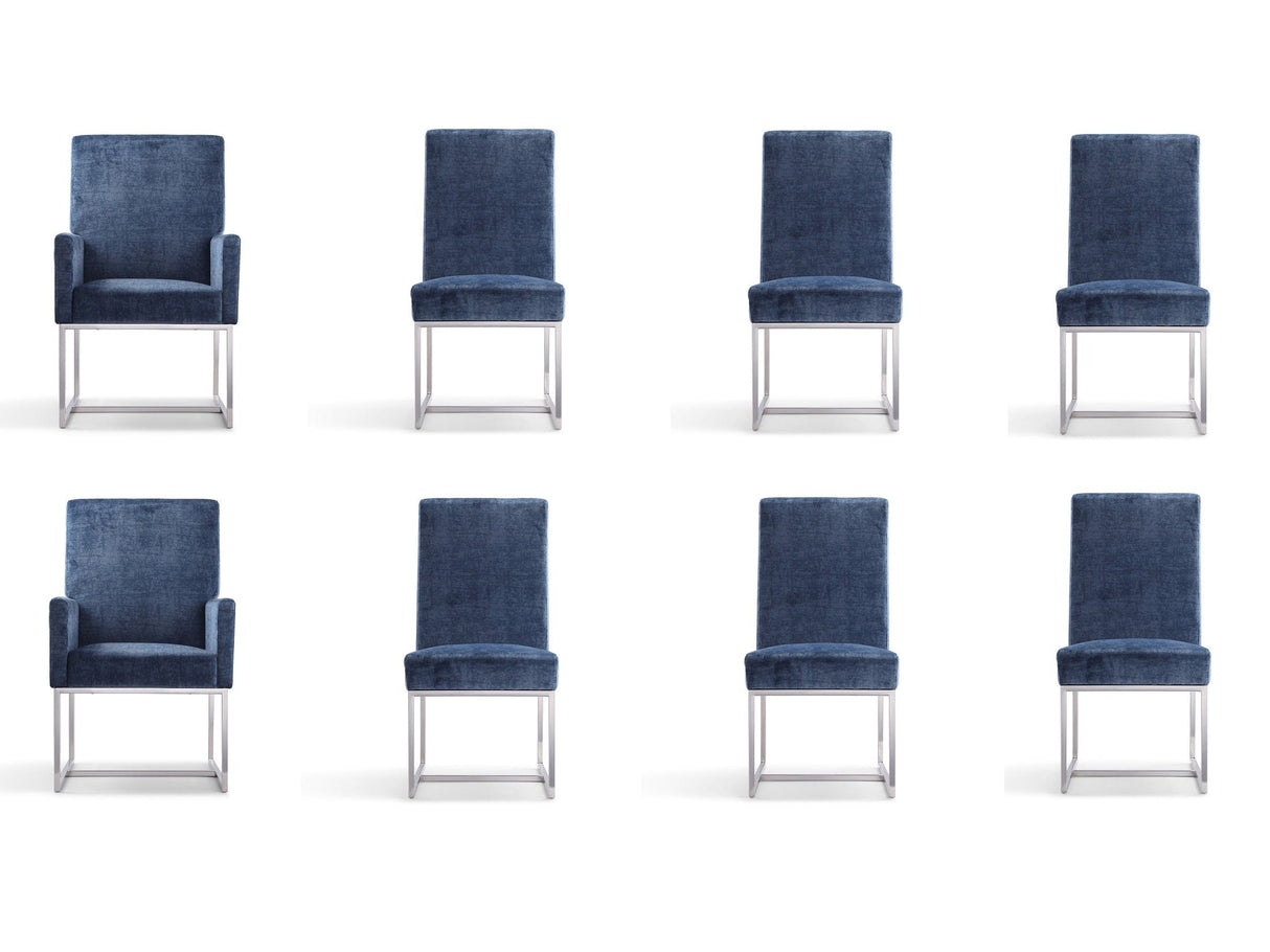 Element 8-Piece Dining Chairs in Blue by Manhattan Comfort at Eve Furniture