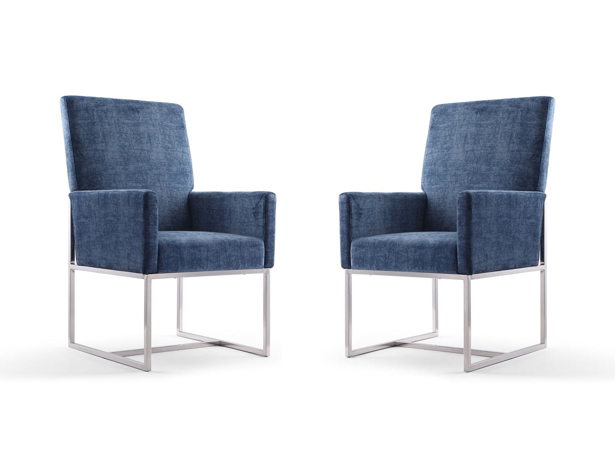 Element Dining Armchair in Blue (set of 2) by Manhattan Comfort at Eve Furniture