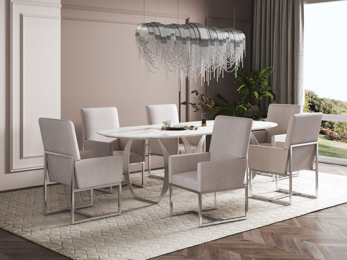 Element Dining Armchair in Champagne (set of 2) by Manhattan Comfort at Eve Furniture