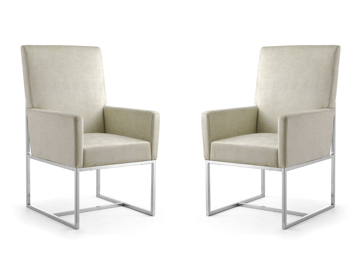 Element Dining Armchair in Champagne (set of 2) by Manhattan Comfort at Eve Furniture