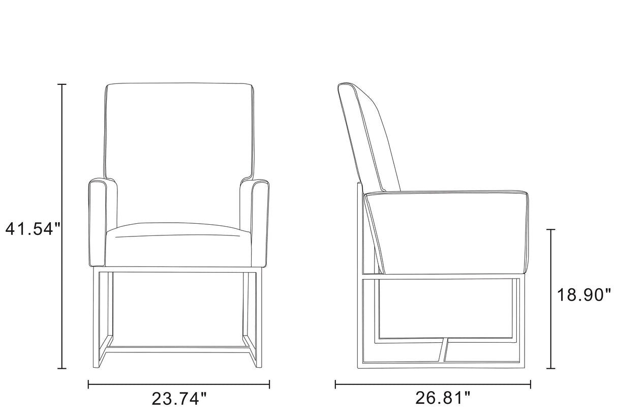 Element Dining Armchair in Grey by Manhattan Comfort at Eve Furniture