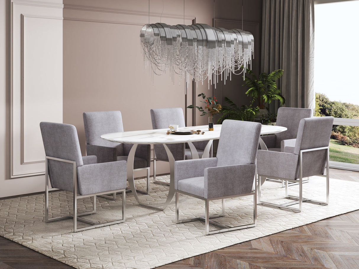 Element Dining Armchair in Grey by Manhattan Comfort at Eve Furniture