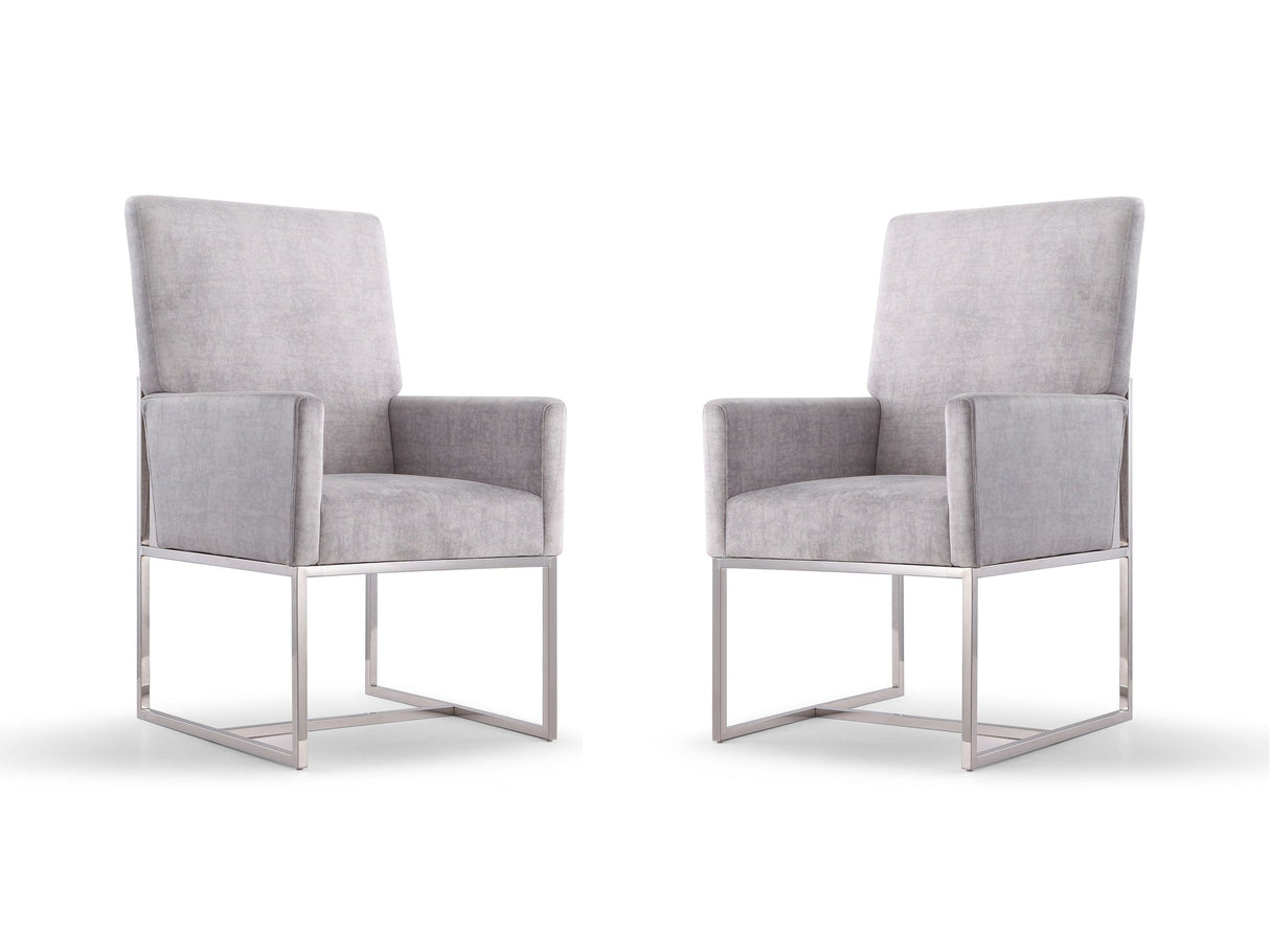 Element Dining Armchair in Grey (set of 2) by Manhattan Comfort at Eve Furniture