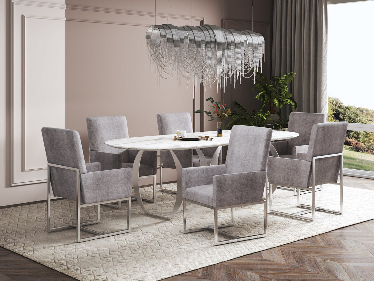 Element Dining Armchair in Steel by Manhattan Comfort at Eve Furniture