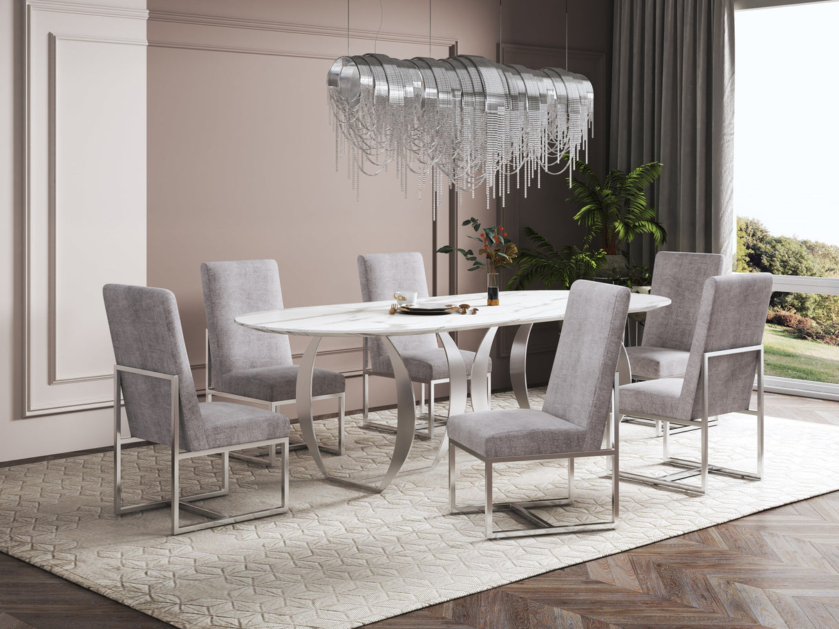 Element Velvet Dining Chair in Steel (set of 2) by Manhattan Comfort at Eve Furniture