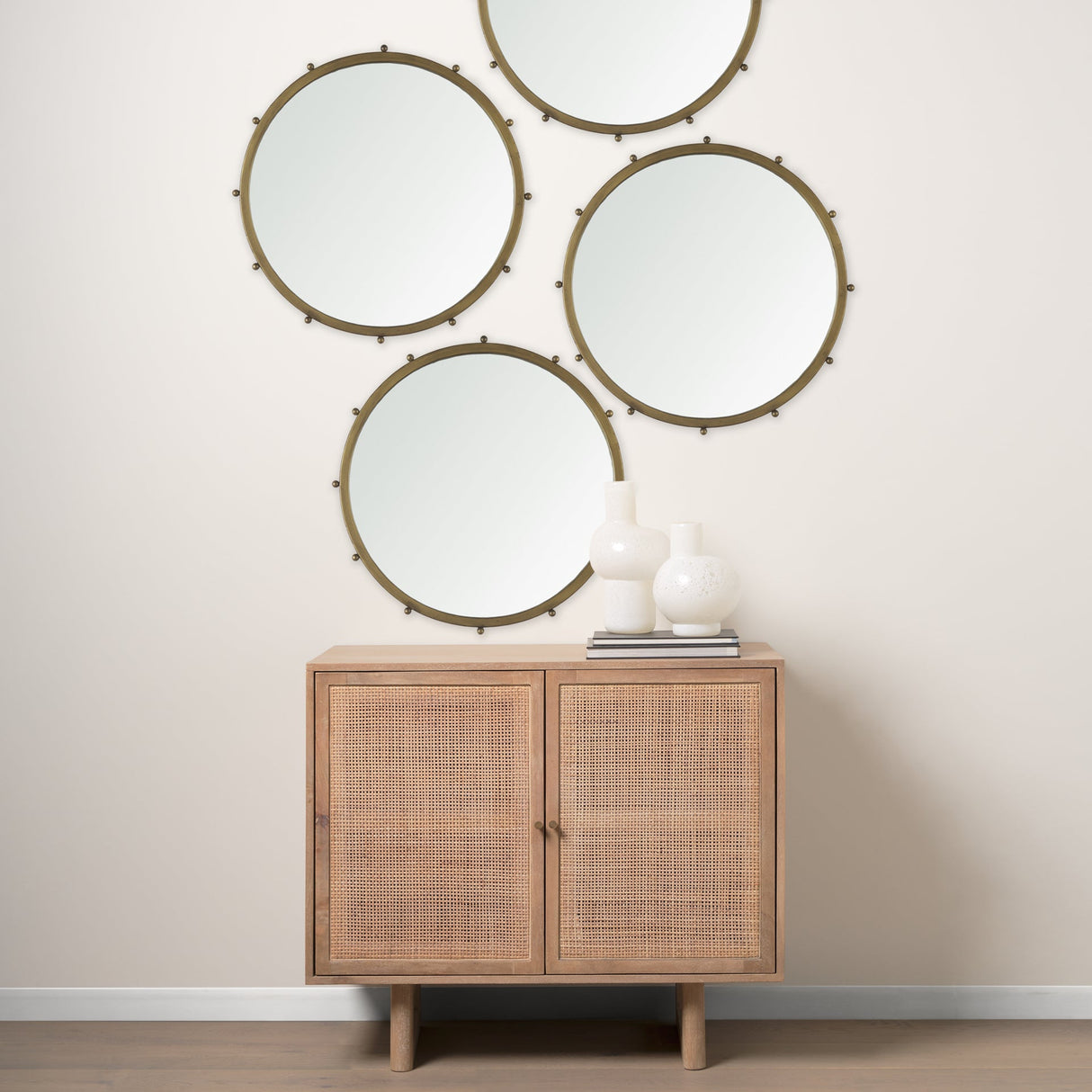 Elena I Small Gold Wall Mirror by Mercana at Eve Furniture