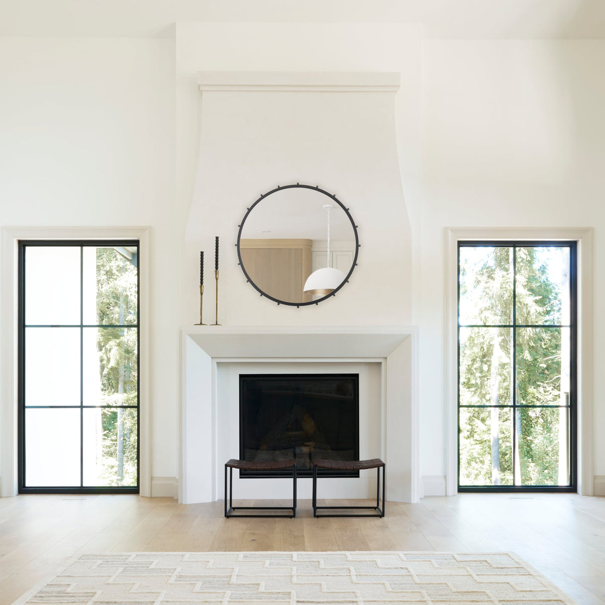 Elena III Large Black Wall Mirror by Mercana at Eve Furniture