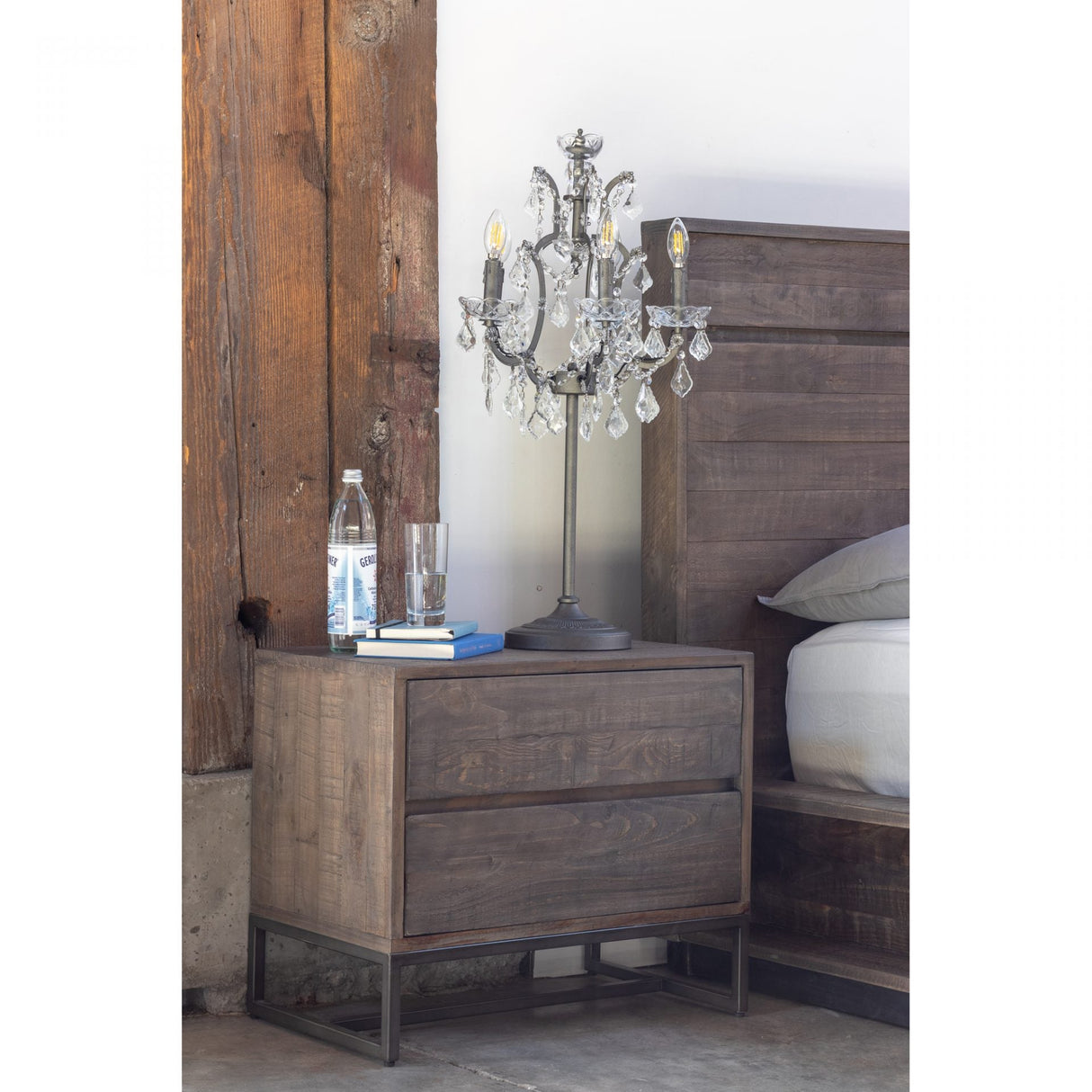 Elena Nightstand Light Brown by Moe's Home at Eve Furniture