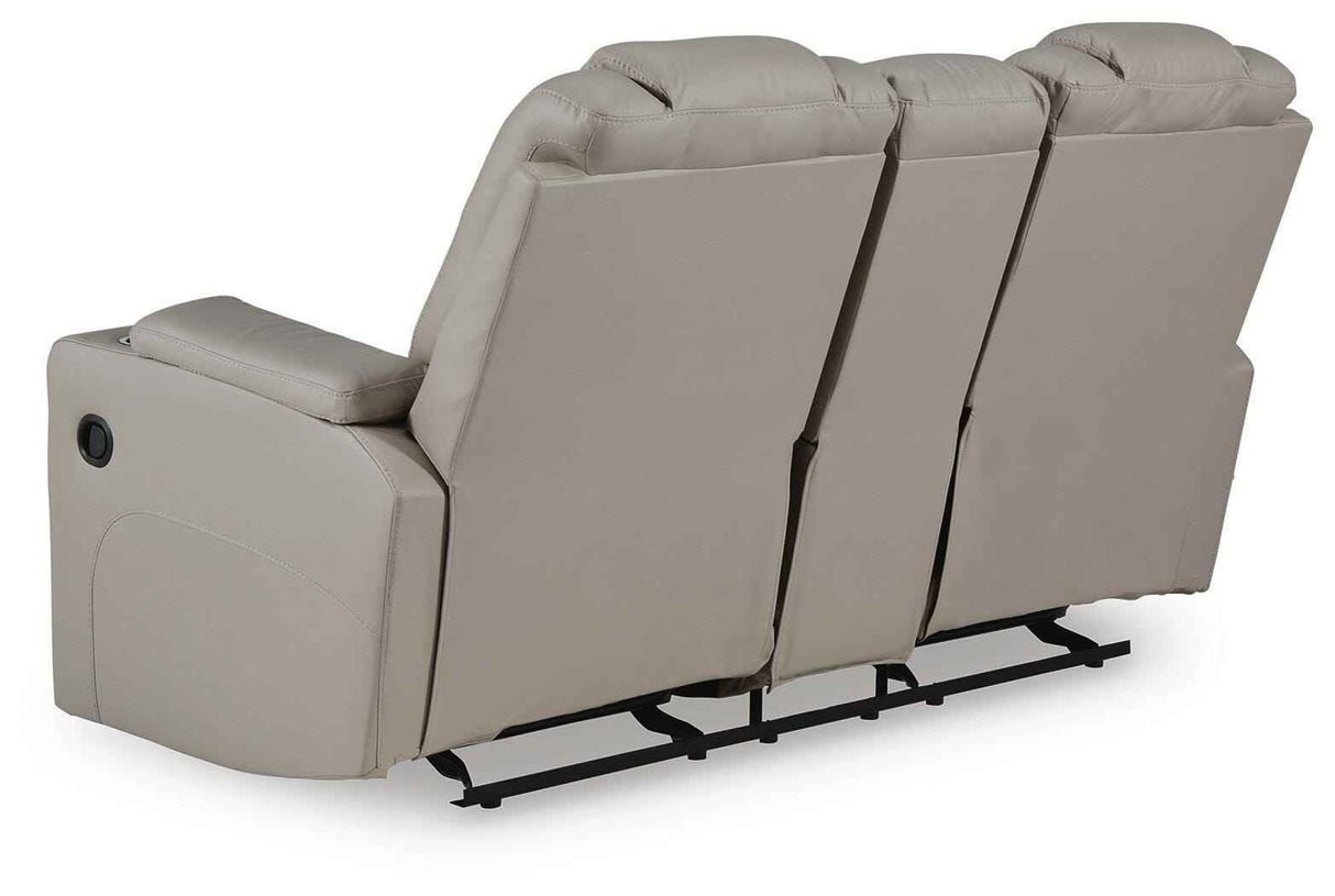Elevate Edges Coin Glider Reclining Loveseat with Console by Ashley at Eve Furniture
