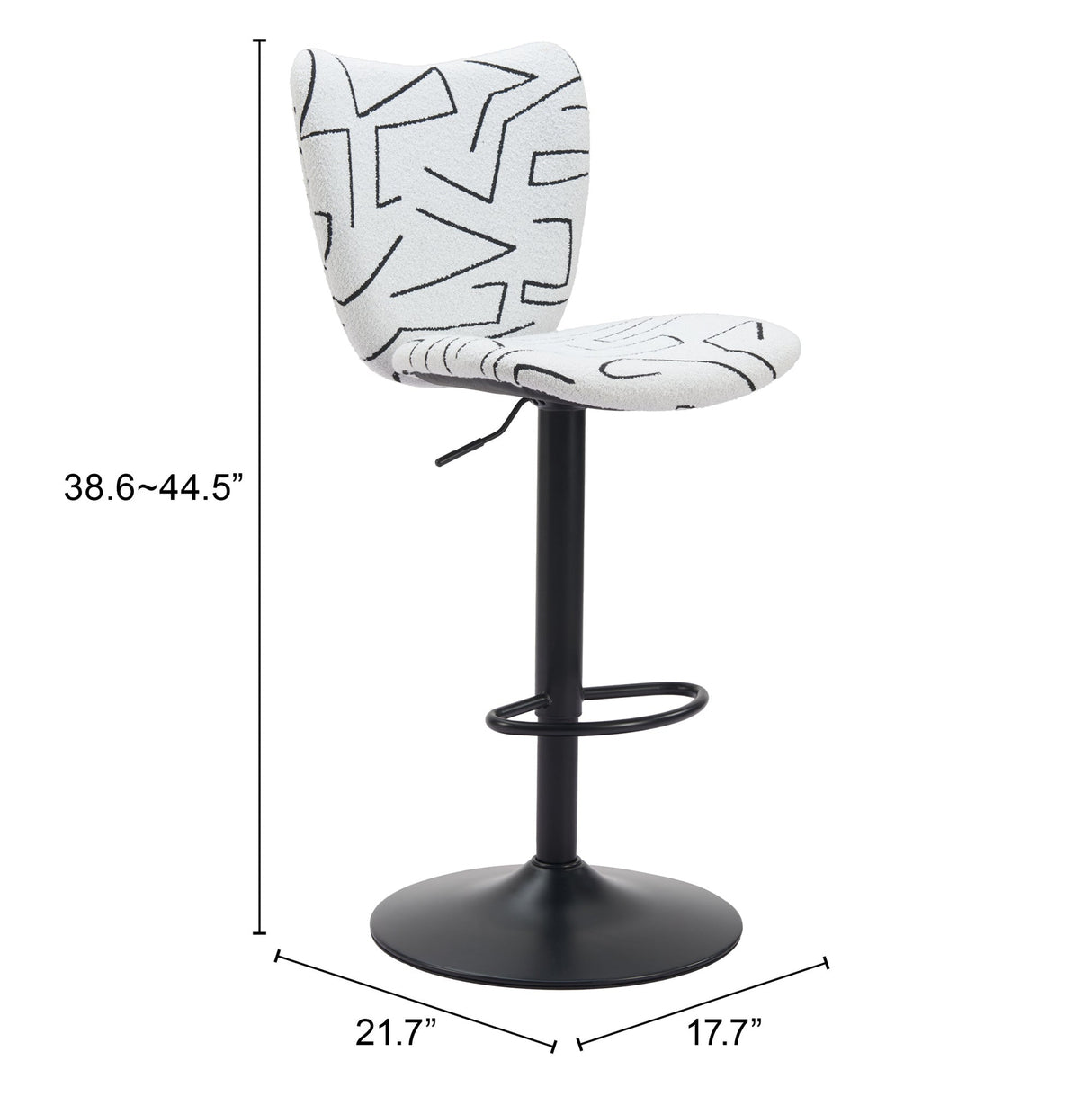 Elevate White Barstool (Set of 2) by Zuomod at Eve Furniture