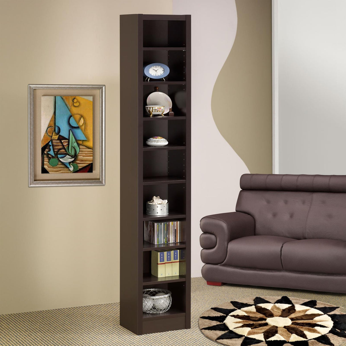 Eliam Cappuccino Rectangular Bookcase with 2 Fixed Shelves by Coaster at Eve Furniture