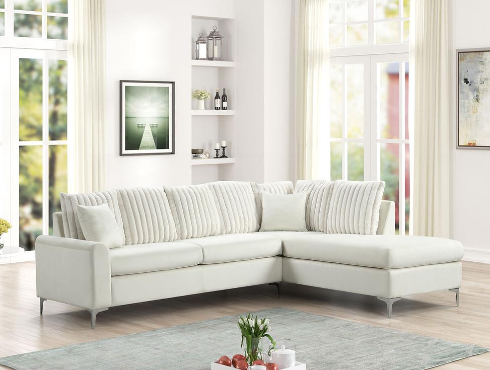 Elina Beige Right Arm Facing (RAF) Sectional by New Era Innovations at Eve Furniture
