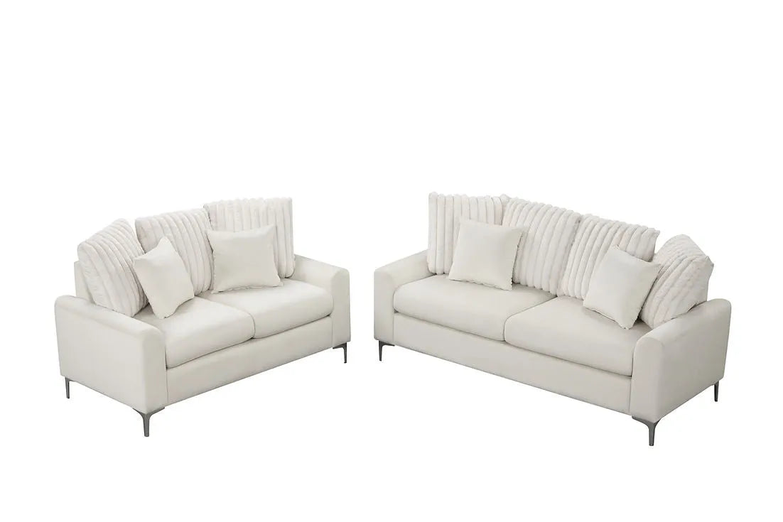 Elina Beige Sofa & Loveseat by New Era Innovations at Eve Furniture