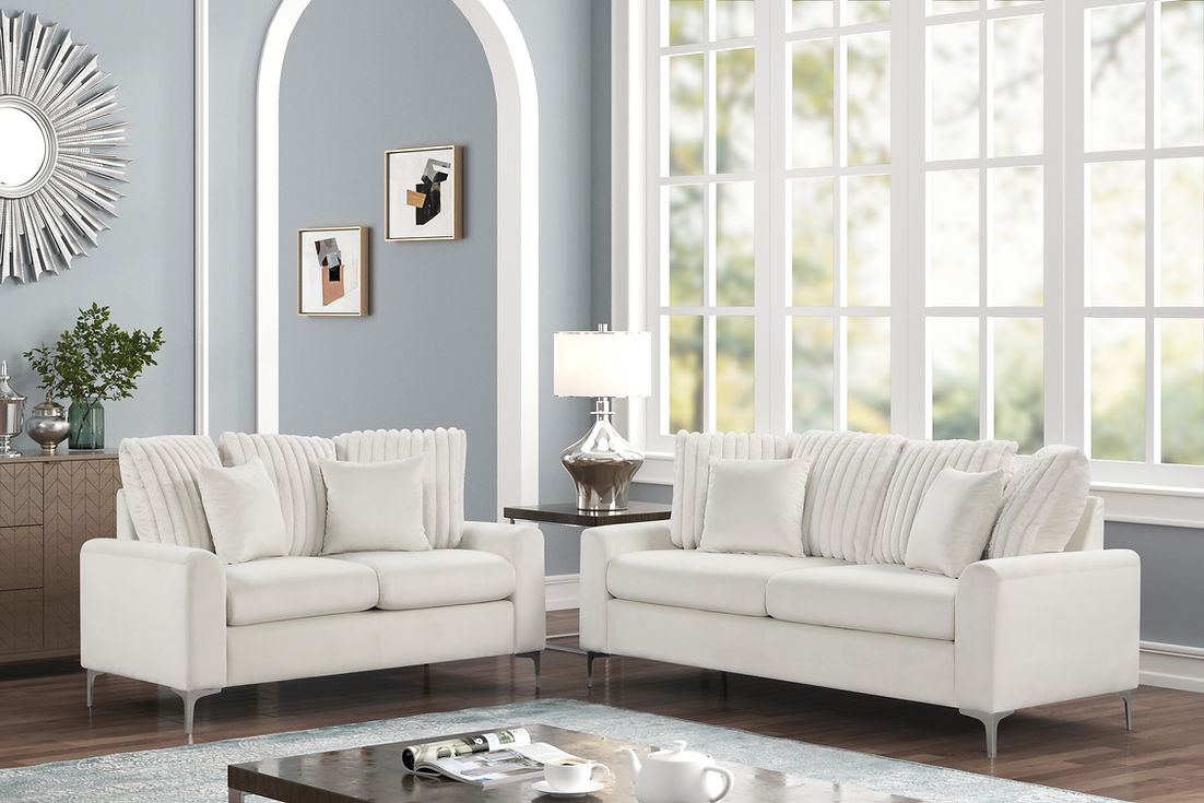 Elina Beige Sofa & Loveseat by New Era Innovations at Eve Furniture