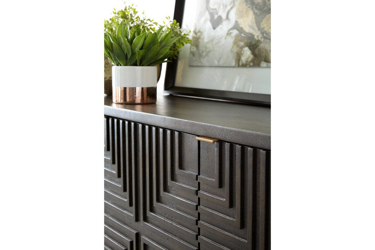 Elinmore Brown/Gold Finish Accent Cabinet by Ashley at Eve Furniture