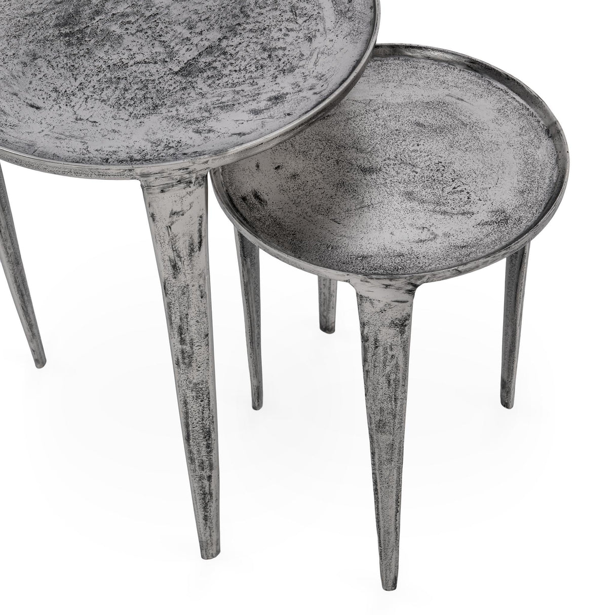 Elinor Antique Nickel Nesting Accent Tables (Set of 2) by Classic Home at Eve Furniture