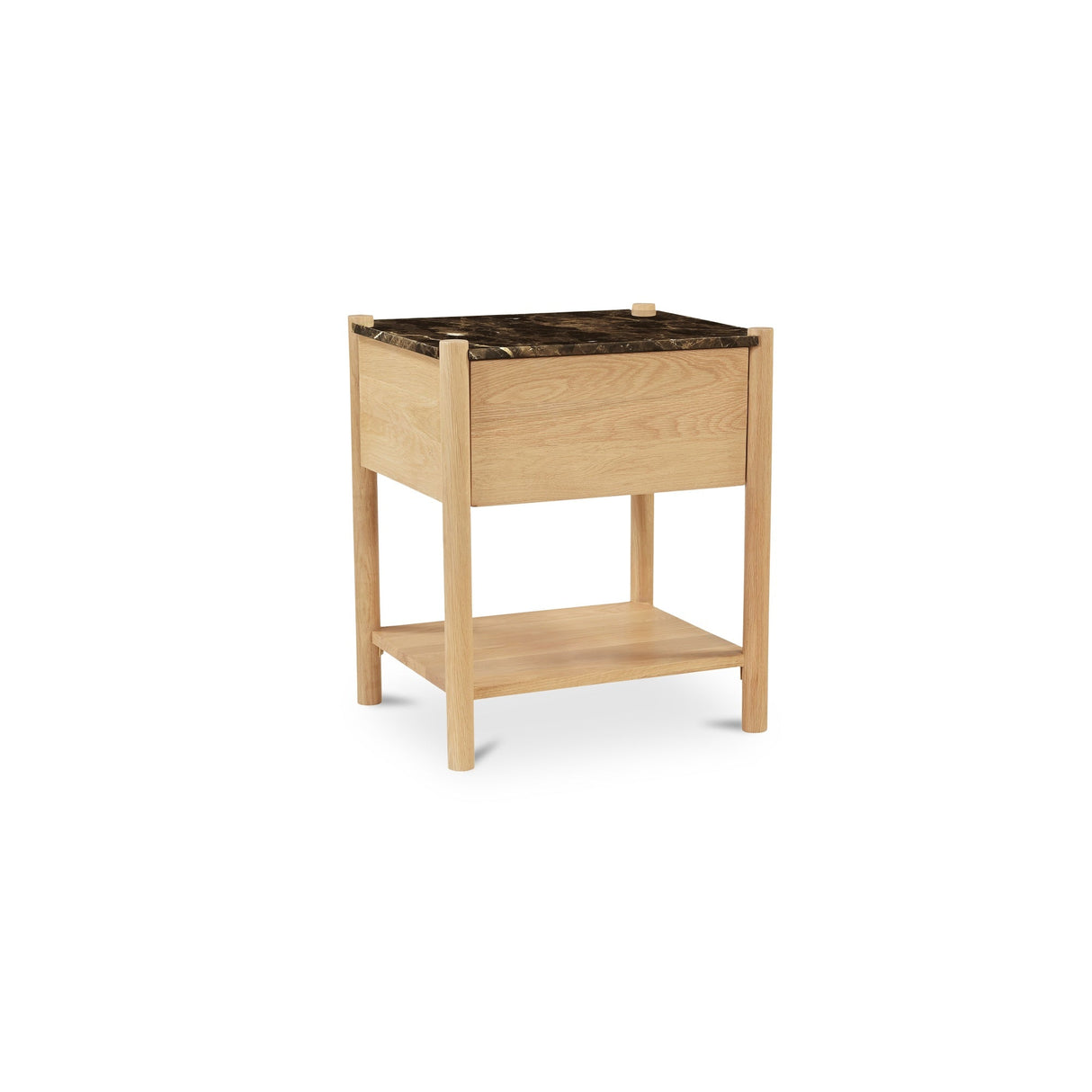 Elio Dark Emperador Marble/Natural Nightstand by MOES at Eve Furniture