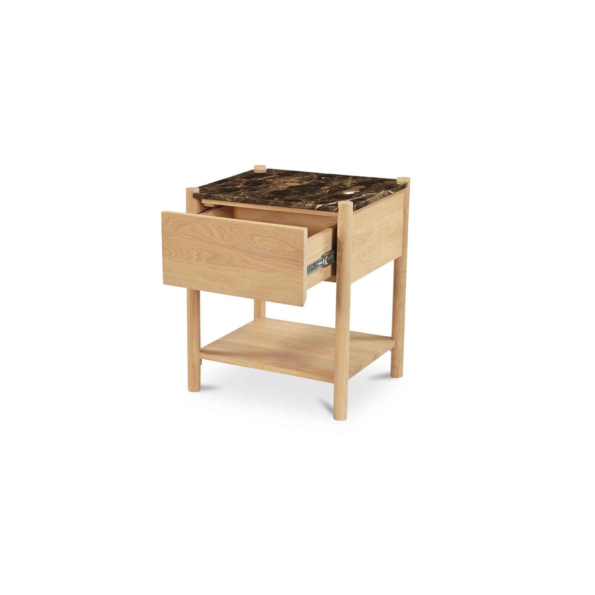 Elio Dark Emperador Marble/Natural Nightstand
