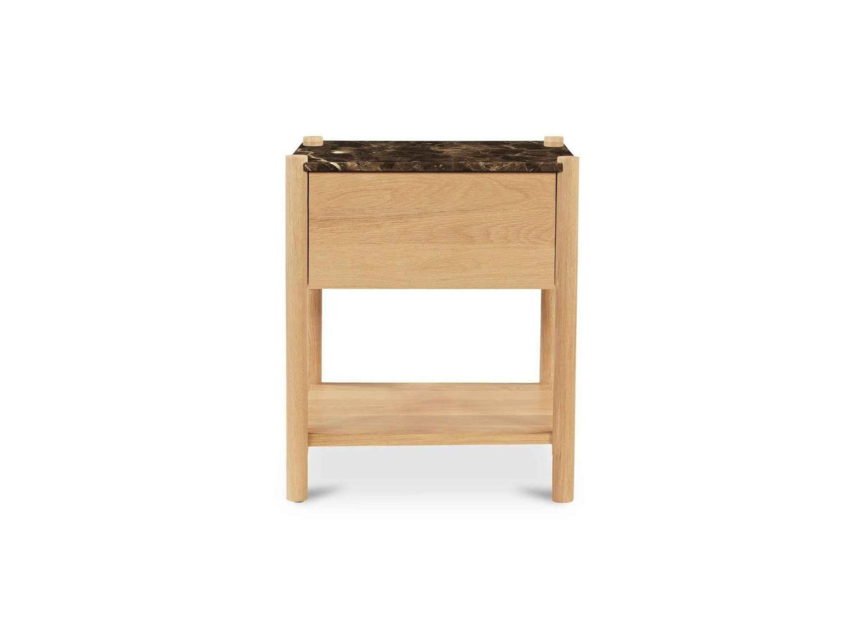 Elio Dark Emperador Marble/Natural Nightstand
