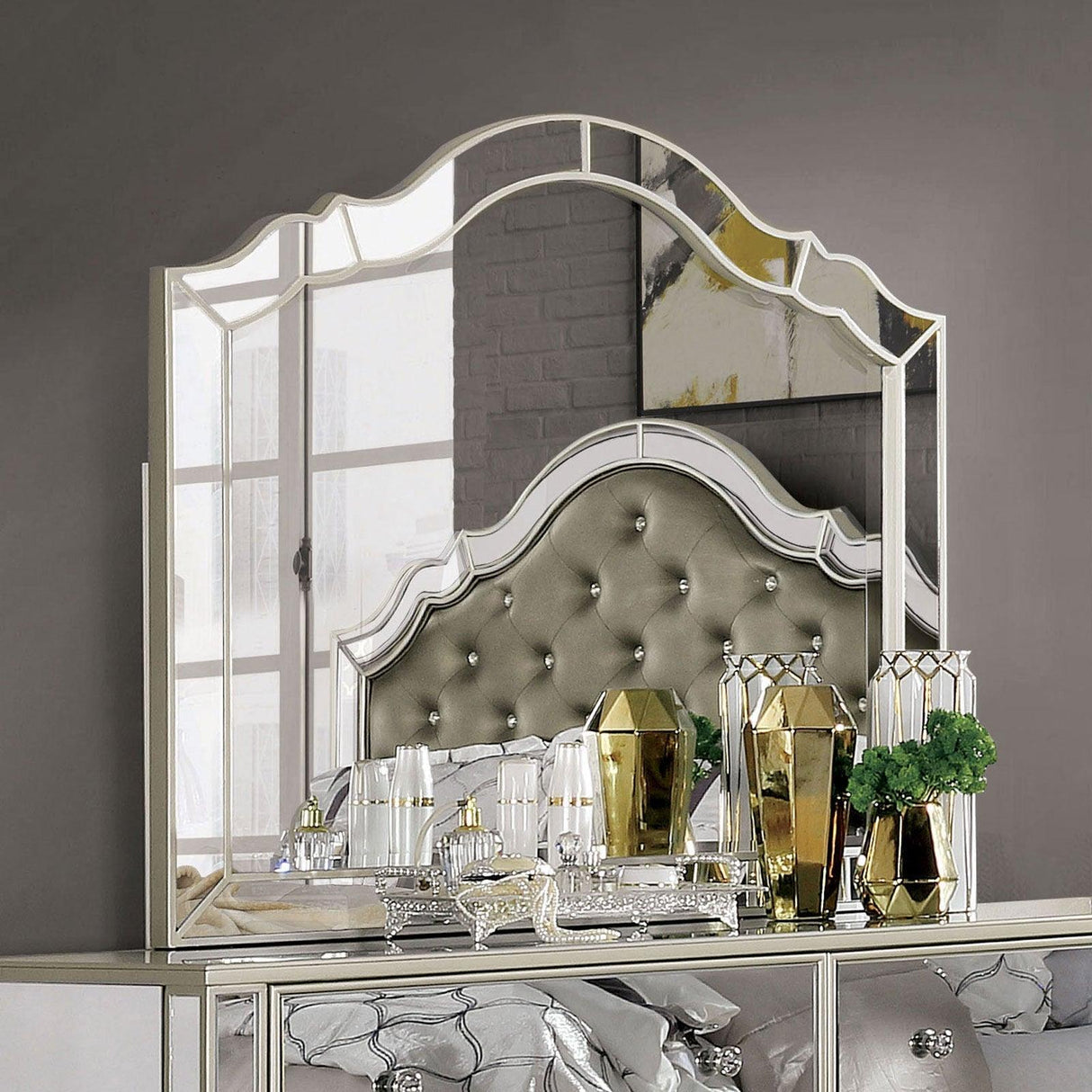 Eliora Silver Mirror by Furniture of America at Eve Furniture