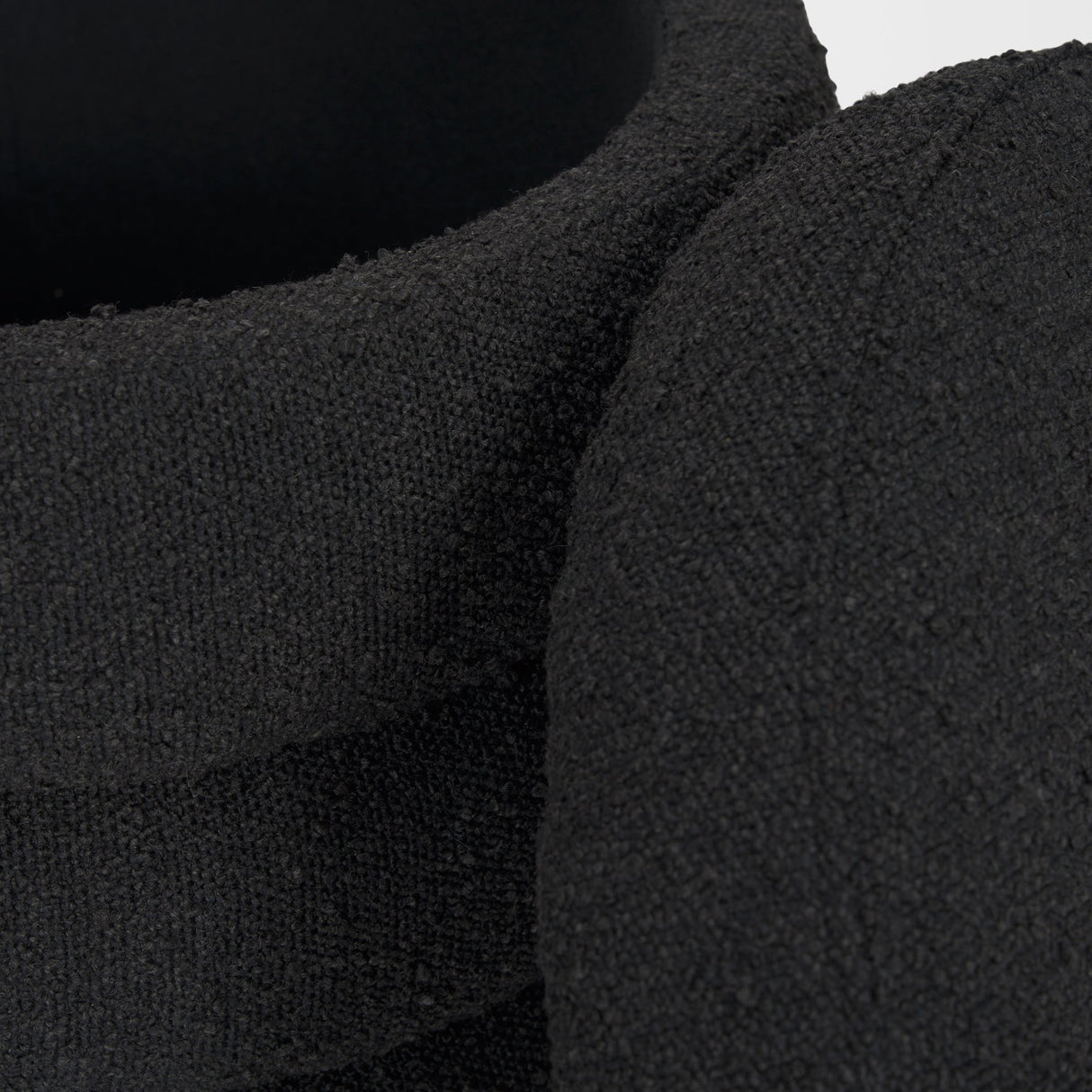 Elise Black Boucle Upholstered Storage Ottoman by Mercana at Eve Furniture
