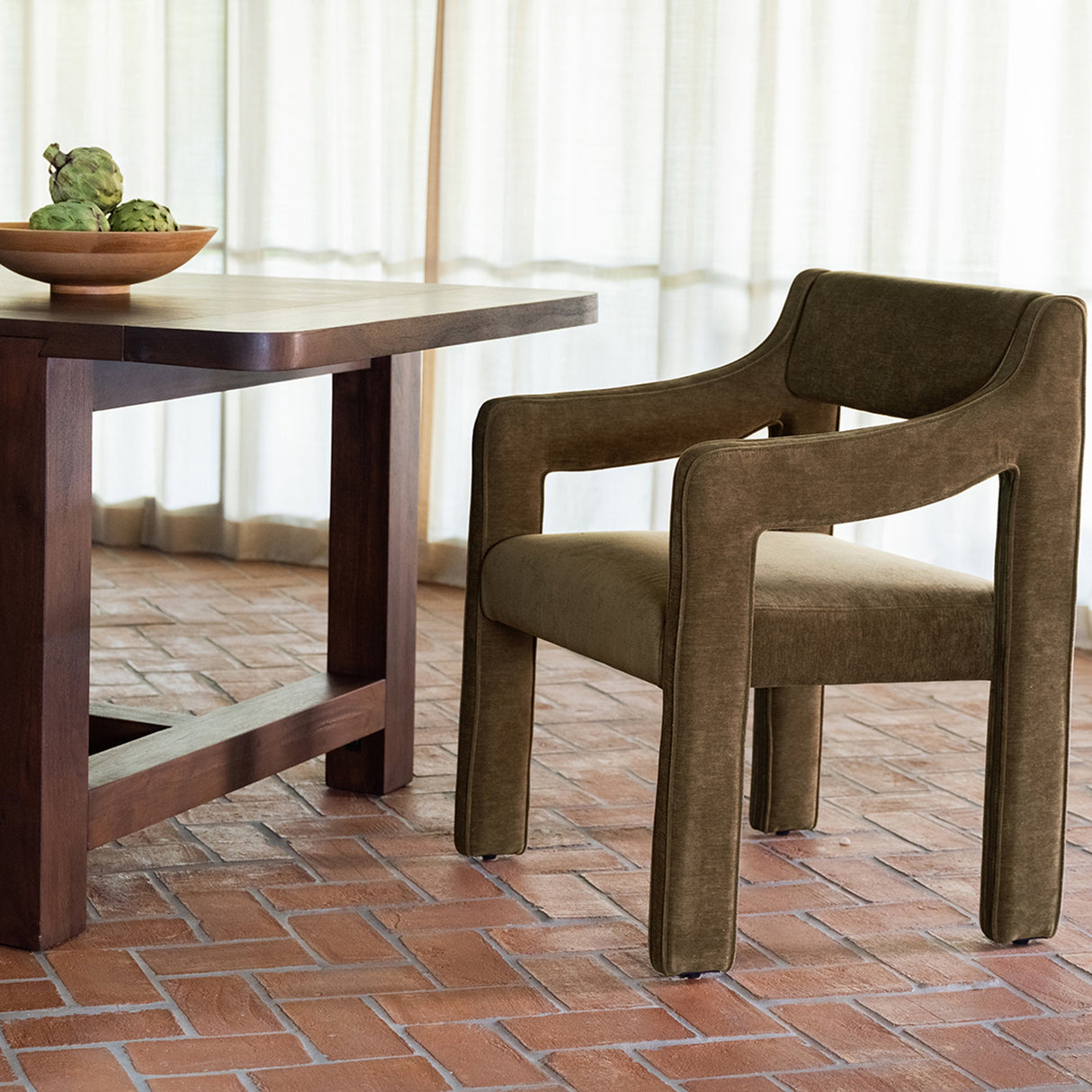 Elise Cedar Green Dining Chair by Moe's Home at Eve Furniture