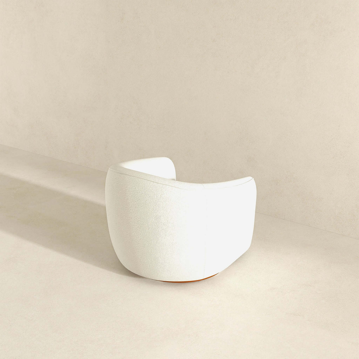 Elise Mid Century Modern Beige Boucle Swivel Chair by Ashcroft Furniture at Eve Furniture